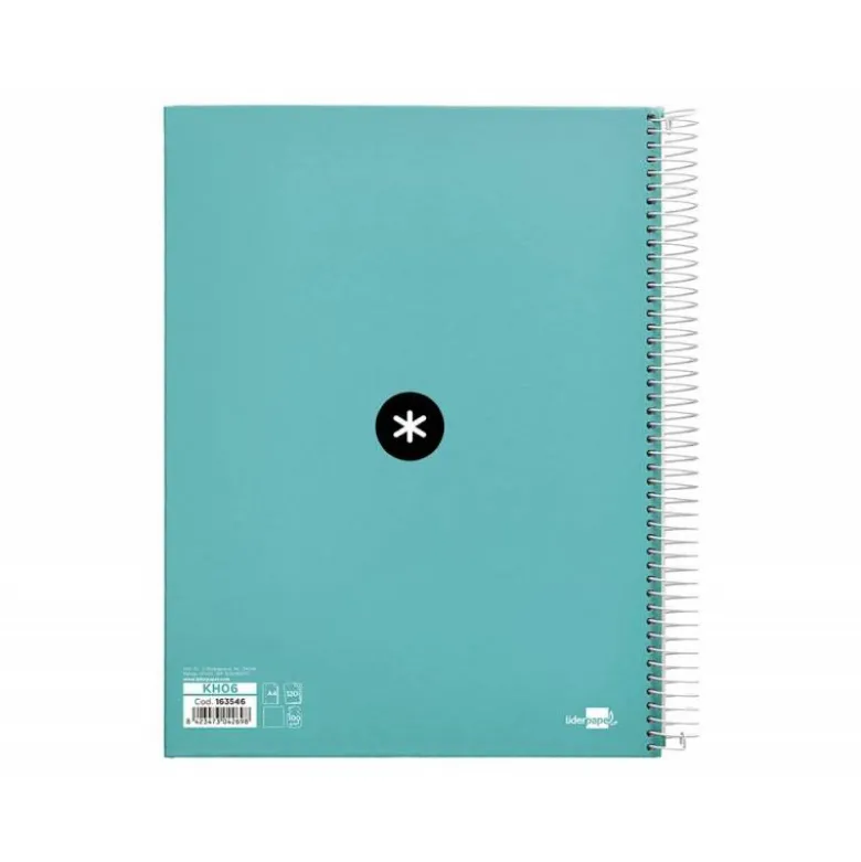 CUADERNO ESPIRAL LIDERPAPEL DIN A4 MICRO ANTARTIK LISO COLOR AZUL CARTON FORRADO