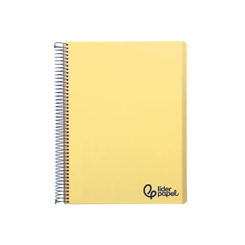 CUADERNO ESPIRAL LIDERPAPEL DIN A6 MICRO WONDER CUADRICULA 5MM 4 BANDAS COLOR AMARILLO 120H