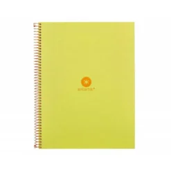 CUADERNO ESPIRAL LIDERPAPEL A4 MICRO ANTARTIK TAPA FORRADA80H 90 GR RAYADO PUNTOS 1 BANDA 4 TALADROS AMARILLO