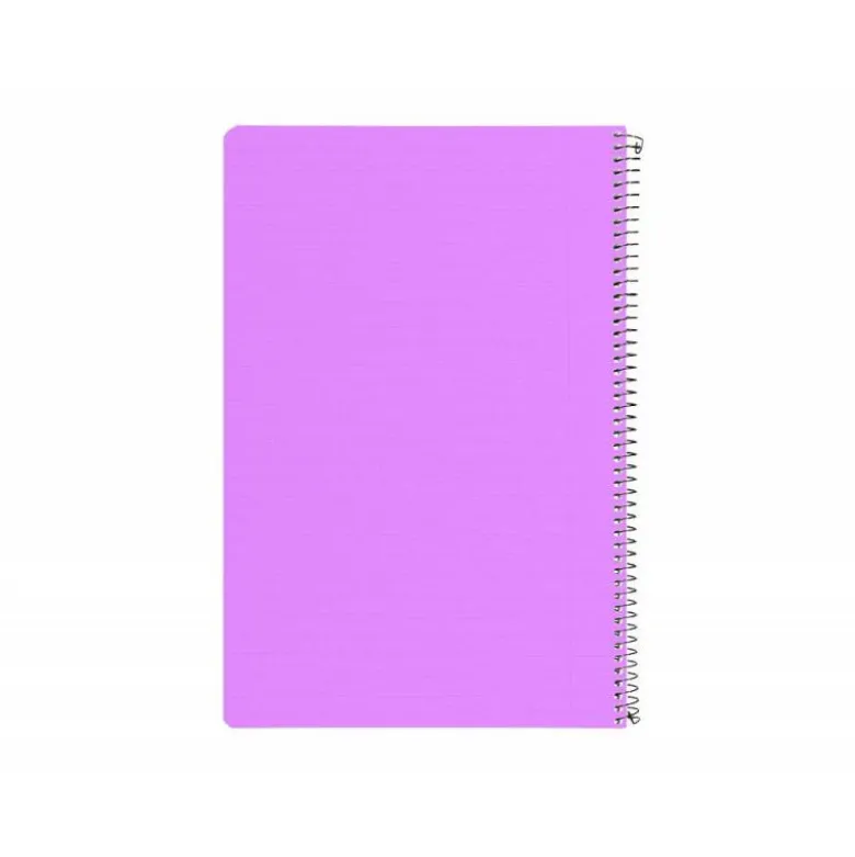 CUADERNO ESPIRAL LIDERPAPEL FOLIO TAPA PLASTICO 80H 80 GR CUADRO PAUTADO 3MM CON MARGEN COLOR VIOLETA
