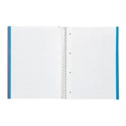 Cuaderno espiral Liderpapel Jolly 140H Tamaño DIN A4 Tapa forrada Cuadricula 5mm + Rayado Horizontal 75 g/m2 Colores surtidos
