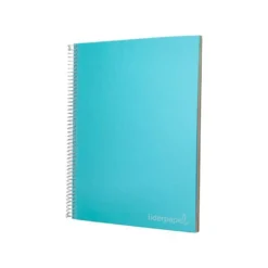 CUADERNO ESPIRAL LIDERPAPEL A4 MICRO JOLLY TAPA FORRADA 140H 75 GR CUADRO 5MM 5 BANDAS4 TALADROS COLOR CELESTE