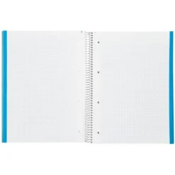 CUADERNO ESPIRAL LIDERPAPEL A4 MICRO JOLLY TAPA FORRADA 140H 75 GR CUADRO 5MM 5 BANDAS4 TALADROS COLOR CELESTE