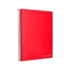 Cuaderno espiral Liderpapel Jolly Tamaño DIN A4 Tapa forrada 140H Cuadricula 5 mm 75 g/m2 5 bandas 4 taladros color Rojo