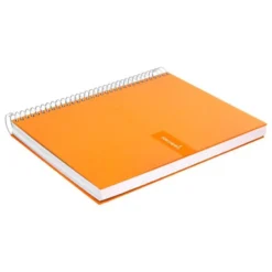 Cuaderno espiral Liderpapel Crafty Tamaño DIN A4 Tapa forrada Cuadricula 4 mm 90 g/m2 color Naranja Con margen