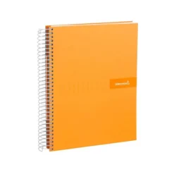 Cuaderno espiral Liderpapel Crafty Tamaño DIN A4 Tapa forrada Cuadricula 4 mm 90 g/m2 color Naranja Con margen