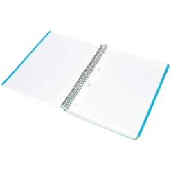 CUADERNO ESPIRAL LIDERPAPEL A5 MICRO WONDER TAPA PLASTICO 120H 90G CUADRO 5MM 5 BANDAS 6 TALADROS COLOR VERDE