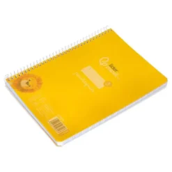CUADERNO ESPIRAL LIDERPAPEL DIN A5 PAUTAGUIA TAPA PLASTICO 80H 90GR CUADRO PAUTADO 3 MM CON MARGEN COLOR AMARILLO