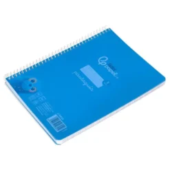 CUADERNO ESPIRAL LIDERPAPEL DIN A5 PAUTAGUIA TAPA PLASTICO 80H 90GR CUADRO PAUTADO 3 MM CON MARGEN COLOR AZUL