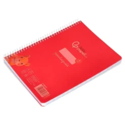 CUADERNO ESPIRAL LIDERPAPEL DIN A5 PAUTAGUIA TAPA PLASTICO 80H 90GR CUADRO PAUTADO 3 MM CON MARGEN COLOR ROJO