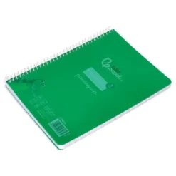 CUADERNO ESPIRAL LIDERPAPEL DIN A5 PAUTAGUIA TAPA PLASTICO 80H 90GR CUADRO PAUTADO 3 MM CON MARGEN COLOR VERDE
