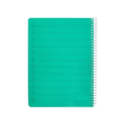 CUADERNO ESPIRAL LIDERPAPEL DIN A5 PAUTAGUIA TAPA PLASTICO 80H 90GR CUADRO PAUTADO 4MM CON MARGEN COLOR VERDE
