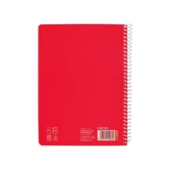 CUADERNO ESPIRAL LIDERPAPEL DIN A5 PAUTAGUIA TAPA BLANDA 40H 75 GR CUADRO PAUTADO 5MM COLOR ROJO