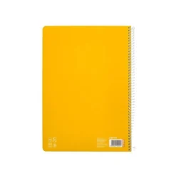 CUADERNO ESPIRAL LIDERPAPEL DIN A4 PAUTAGUIA TAPA DURA 80H 90 GR CUADRO PAUTADO 2,5MM AMARILLO