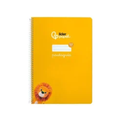 CUADERNO ESPIRAL LIDERPAPEL DIN A4 PAUTAGUIA TAPA DURA 80H 90 GR CUADRO PAUTADO 2,5MM AMARILLO