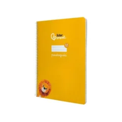 CUADERNO ESPIRAL LIDERPAPEL DIN A4 PAUTAGUIA TAPA DURA 80H 90 GR CUADRO PAUTADO 2,5MM AMARILLO