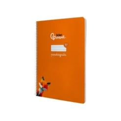 CUADERNO ESPIRAL LIDERPAPEL DIN A4 PAUTAGUIA TAPA DURA 80H 90 GR CUADRO PAUTADO 2,5MM COLOR NARANJA