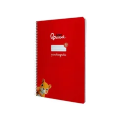 CUADERNO ESPIRAL LIDERPAPEL DIN A4 PAUTAGUIA TAPA DURA 80H 90 GR CUADRO PAUTADO 2,5MM COLOR ROJO