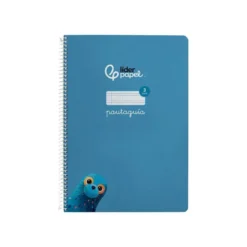 CUADERNO ESPIRAL LIDERPAPEL DI N A4 PAUTAGUIA TAPA DURA 80H 90 GR CUADRO PAUTADO 3MM COLOR AZUL