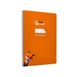 CUADERNO ESPIRAL LIDERPAPEL DI N A4 PAUTAGUIA TAPA DURA 80H 90 GR CUADRO PAUTADO 3MM COLOR NARANJA