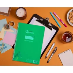 CUADERNO ESPIRAL LIDERPAPEL DIN A4 PAUTAGUIA TAPA PLASTICO 80H 90GR CUADRO PAUTADO 3MM CON MARGEN COLOR VERDE
