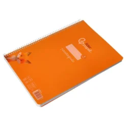 CUADERNO ESPIRAL LIDERPAPEL DIN A4 PAUTAGUIA TAPA PLASTICO80H 90GR CUADRO PAUTADO 3MM CON MARGEN COLOR NARANJA