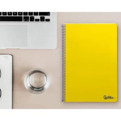 CUADERNO ESPIRAL LIDERPAPEL DIN A4 SMART TAPA BLANDA 80H 75GR CUADRO 4MM CON MARGEN COLOR AMARILLO