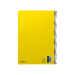 CUADERNO ESPIRAL LIDERPAPEL DIN A4 SMART TAPA BLANDA 80H 75GR CUADRO 4MM CON MARGEN COLOR AMARILLO