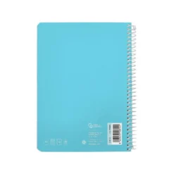 CUADERNO ESPIRAL LIDERPAPEL DIN A5 WITTY TAPA DURA 80H 90GR CUADRO 4MM CON MARGEN COLOR AZUL