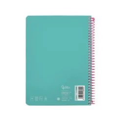 CUADERNO ESPIRAL LIDERPAPEL DIN A5 WITTY TAPA DURA 80H 90GR CUADRO 4MM CON MARGEN COLOR TURQUESA