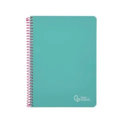 CUADERNO ESPIRAL LIDERPAPEL DIN A5 WITTY TAPA DURA 80H 90GR CUADRO 4MM CON MARGEN COLOR TURQUESA
