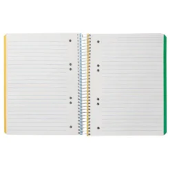 CUADERNO ESPIRAL LIDERPAPEL A5 MICRO WITTY TAPA DURA 120H 90GR HORIZONTAL 8MM 5 BANDAS 6 TALADROS COLORES SURTIDOS
