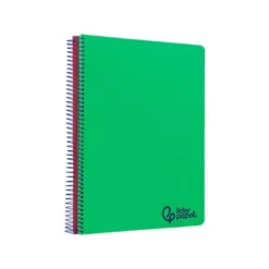 CUADERNO ESPIRAL LIDERPAPEL A4 MICRO WONDER TAPA PLASTICO 120H 90GR CUADRO 5MM 5 BANDAS 4 TALADROS COLOR VERDE OSCURO