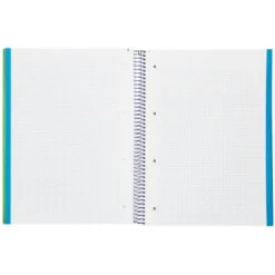 CUADERNO ESPIRAL LIDERPAPEL A4 MICRO WONDER TAPA PLASTICO 120H 90GR CUADRO 5MM 5 BANDAS 4 TALADROS COLOR VERDE OSCURO