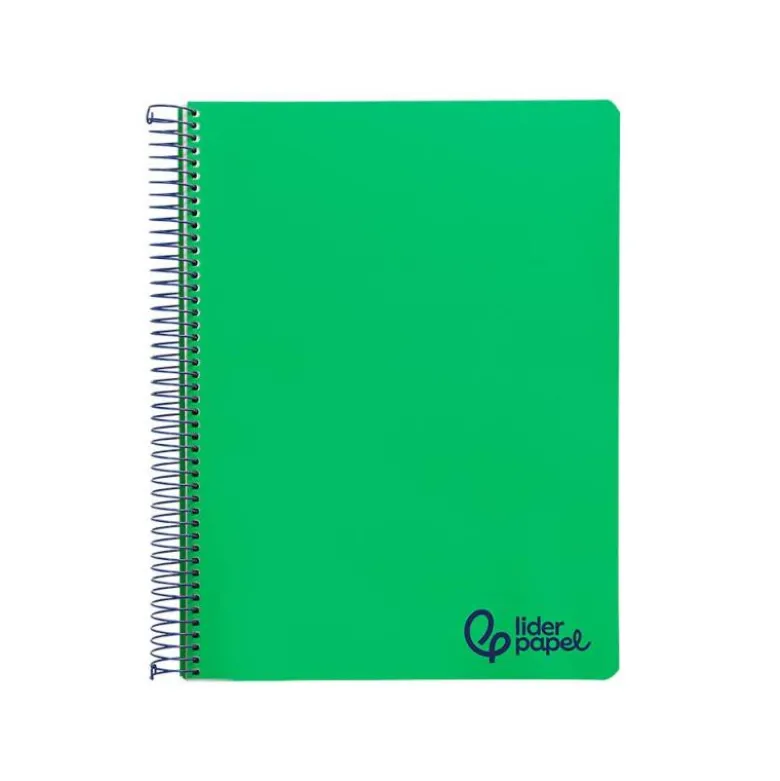 CUADERNO ESPIRAL LIDERPAPEL A4 MICRO WONDER TAPA PLASTICO 120H 90GR CUADRO 5MM 5 BANDAS 4 TALADROS COLOR VERDE OSCURO