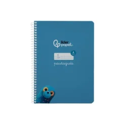 CUADERNO ESPIRAL LIDERPAPEL DI N A5 PAUTAGUIA TAPA BLANDA 40H 75 GR CUADRO PAUTADO 4MM COLOR AZUL