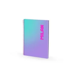 CUADERNO ESPIRAL MILAN COLECCION SUNSET DIN A4 TAPA DURA 90 HOJAS 95 GR CUADRICULA 5 MM LILA