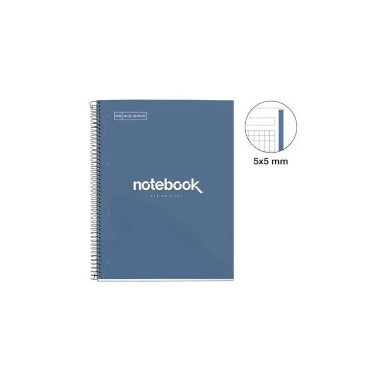 CUADERNO ESPIRAL MIQUELRIUS NOTEBOOK 1 EMOTIONS TAPA FORRADA DIN A4 MICROPERFORADO 80 HOJAS 90G/M2 CUADRO 5 MM