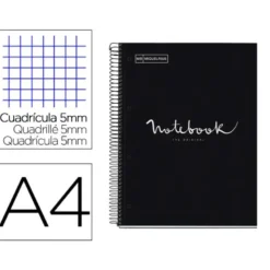 CUADERNO ESPIRAL MIQUELRIUS NOTEBOOK 1 EMOTIONS TAPA FORRADA DIN A4 MICROPERFORADO 80 HOJAS 90G/M2 CUADRO 5 MM
