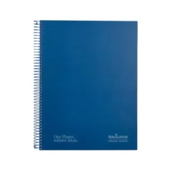 CUADERNO ESPIRAL NAVIGATOR A4 TAPA DURA 80H 80GR CUADRO 4MM CON MARGEN AZUL MARINO