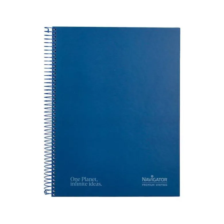 CUADERNO ESPIRAL NAVIGATOR A4 TAPA DURA 80H 80GR CUADRO 4MM CON MARGEN AZUL MARINO