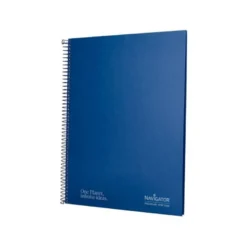 CUADERNO ESPIRAL NAVIGATOR A4 TAPA DURA 80H 80GR CUADRO 4MM CON MARGEN AZUL MARINO
