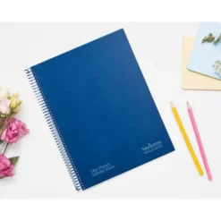 CUADERNO ESPIRAL NAVIGATOR A4 TAPA DURA 80H 80GR CUADRO 4MM CON MARGEN AZUL MARINO
