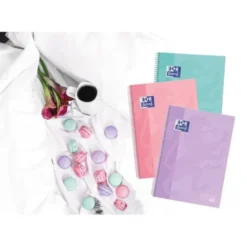 CUADERNO ESPIRAL OXFORD DIN A4+ 80 HOJAS CUADRO 5 MM CON MARGEN FLAMINGO PASTEL