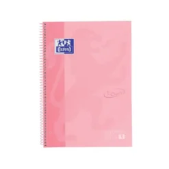 CUADERNO ESPIRAL OXFORD DIN A4+ 80 HOJAS CUADRO 5 MM CON MARGEN FLAMINGO PASTEL