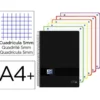 CUADERNO ESPIRAL OXFORD EUROPEANBOOK 5 TAPA PLASTICO DIN A4+ 120 HOJAS CUADRO 5 MM COLOR NEGRO