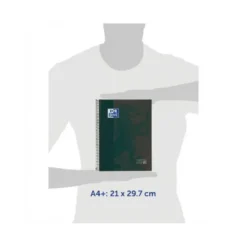 CUADERNO ESPIRAL OXFORD EUROPEANBOOK 10 TAPA EXTRADURA DIN A4 200 HOJAS CUADRO 5 MM COLOR NEGRO