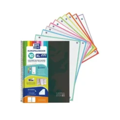 CUADERNO ESPIRAL OXFORD EUROPEANBOOK 10 TAPA EXTRADURA DIN A4 200 HOJAS CUADRO 5 MM COLOR NEGRO