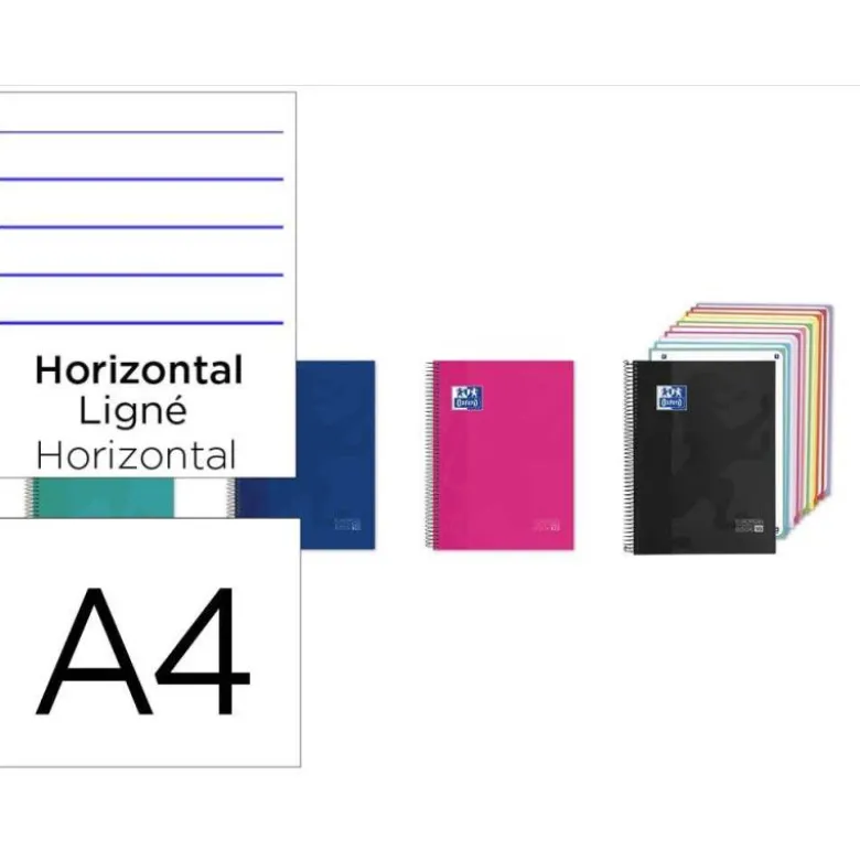CUADERNO ESPIRAL OXFORD EUROPEANBOOK 10 TAPA EXTRADURA DIN A4 200 HOJAS HORIZONTAL
