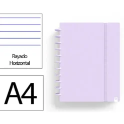 CUADERNO INGENIOX FOAM A4 80H RAYADO HORIZONTAL MALVA PASTEL